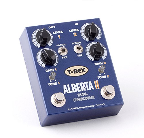 T-Rex Engineering ALBERTA-II Dual Overdrive Guitar Effects Pedal with Two Independent Channels; Individual Boost Function and Tone Controls for Each Channel (10035)
