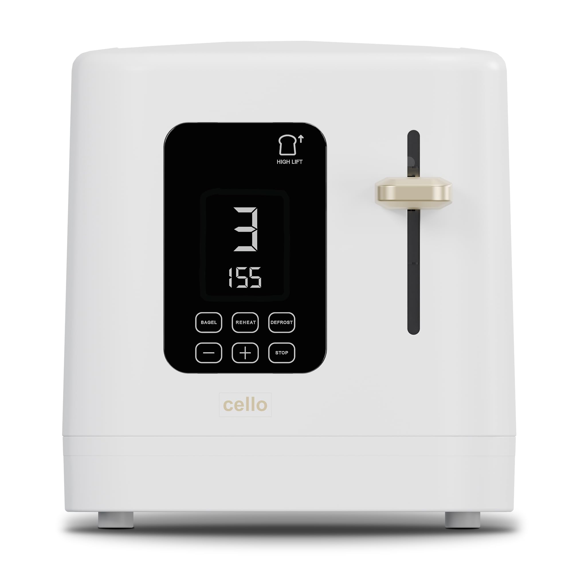 Cello 2 Slice Digital Toaster - White - CELLO-TR185-WH