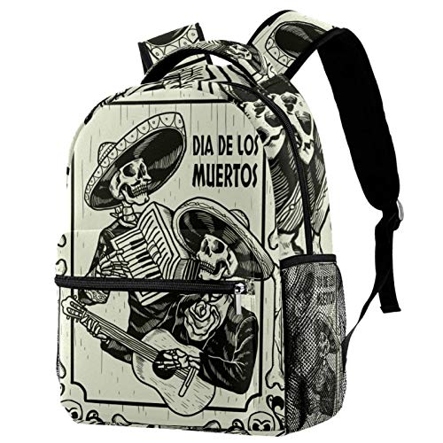 Mochila escolar de calavera mexicana ideal para la universidad y campus