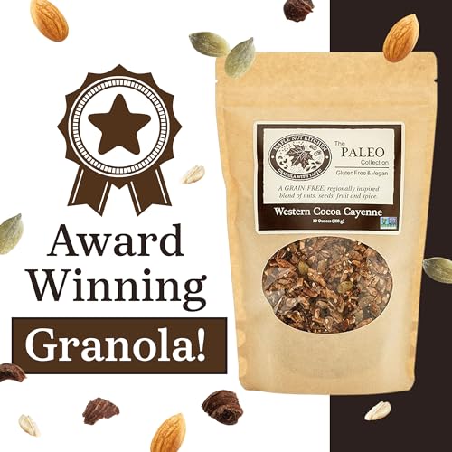 Image of Maple Nut Kitchen Western Cocoa Cayenne Granola - Grain Free, Paleo, Low Carb, No Added Sugar, Oat Free, Healthy Granola or Cereal with Chocolate, Almonds & Cayenne Spice Kick