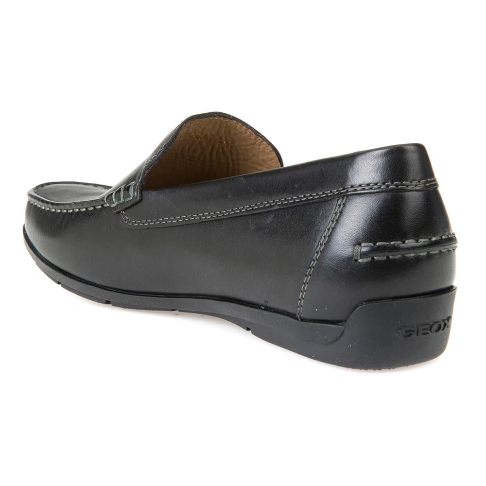 Geox Men's U Siron A Loafer Flats, Black, 6
