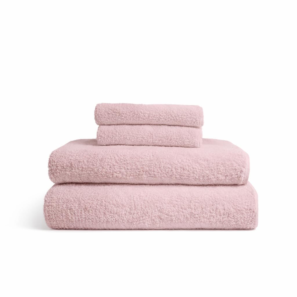 TRAMAS+ Juego de Toallas Premium 700gr de 6 Piezas, 100% Algodón, 4 Toallas de Mano 50x100 cm y 2 Toallas de baño de 70x140cm, Extra Suaves, Secado Rápido, Alta Absorción - Rosa Palo