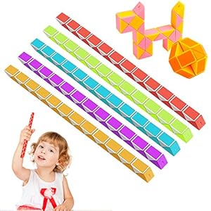 Sinwind Weggeefcadeautjes voor kinderverjaardag, 12 stuks, 24 blokken, magische slangenkubus, 3D-puzzelslang…