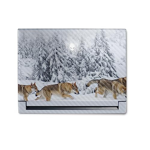 Image of MightySkins Carbon Fiber Skin Compatible with Alienware M18 R1 (2023) Full Wrap Kit - Wolf Pack | Protective, Durable Textured Carbon Fiber Finish | Easy to Apply & Change Styles | Made in The USA