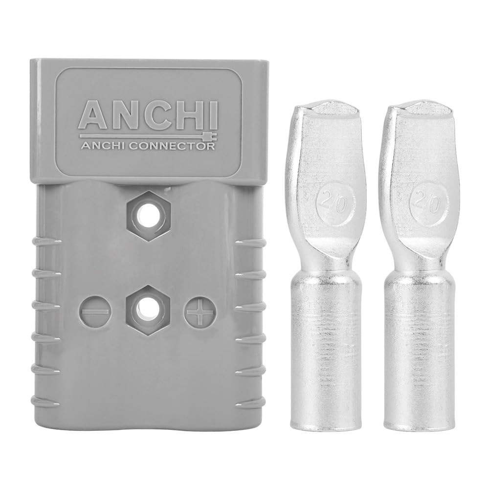 350A Battery Connector 2/0 AWG, Forklift Battery Connector Max 600V, Wire Harness Modular Plug, Connect/Disconnect for Recovery Winch, Towing Systems