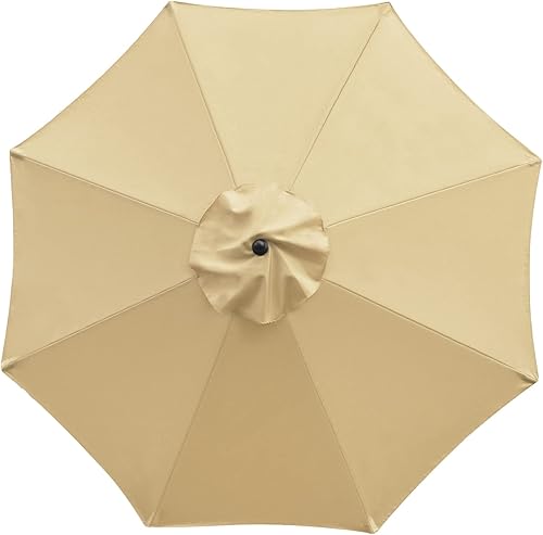 Sunnyglade - Toldo sombrilla de exterior de repuesto, diseño de 9 pies y 8 varillas, Bronceado