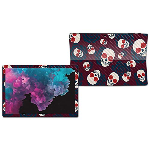 Image of MIGHTY SKINS MightySkins Carbon Fiber Skin for Microsoft Surface Pro 6 - Skulls N Roses | Protective, Durable Textured Carbon Fiber Finish | Easy to Apply, Remove, and Change Styles | Made in The USA