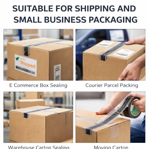 Image of Printed Packing Tape 48 mm Width x 65 Meter Length Pack of 6 | Strong Adhesive BOPP Tape for E-Commerce Shipping and Box Sealing