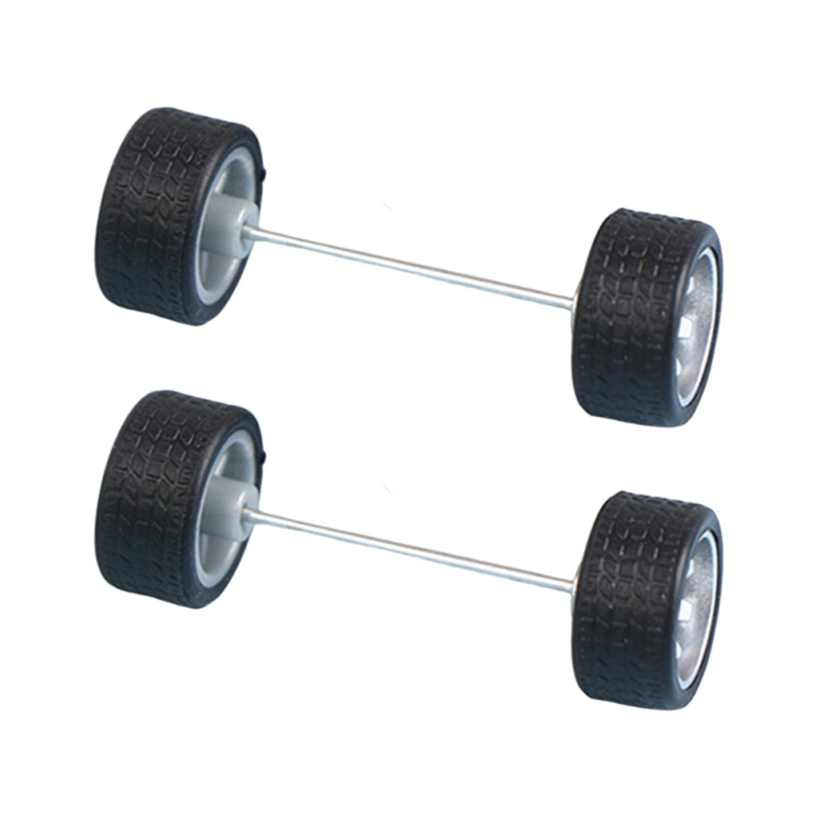 2X 1/64 Scale Wheels with Miniature Roll Shaft Toys for Car Models Boys Accs Silver | Toys & Hobbies | Diecast & Toy Vehicles | Cars, Trucks & Vans | Contemporary Manufacture