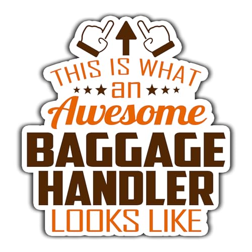 (4Pcs-2.5in) Baggage Handler Vinyl Sticker, This is an Awesome Baggage Handler Look Like Stickers Gift for Coworker - Decal for Laptop, Tumbler, Mug, Bumpers, Toolboxes
