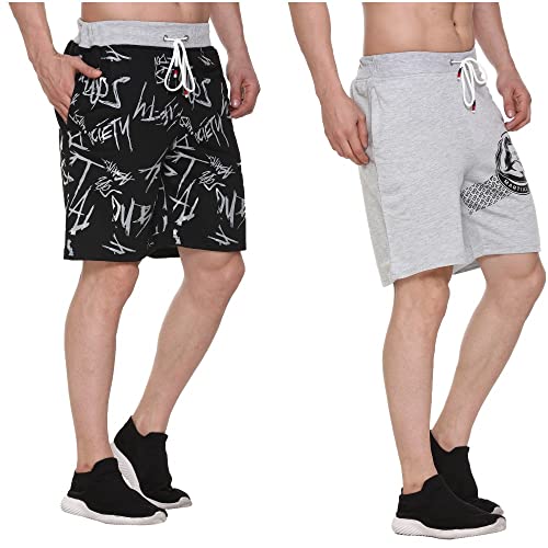 Image of Men's Cotton Sports Shorts with Zipper Pocket (Pack of 2)