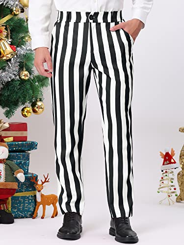 Lars Amadeus Men's Striped Dress Pant Classic Fit Flat Front Business Work Prom Trousers3