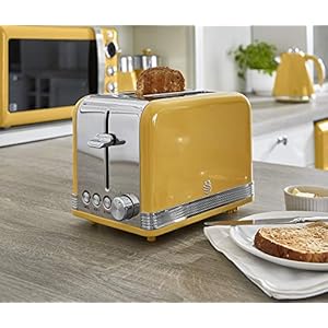 Swan 2 Slice Retro Toaster - Yellow