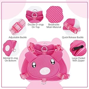   IDOMIK-Dog-Backpack-Harness-No-Pull-Dog-Backpack-with-D-Ring-for-Small-Medium-Dogs-Cute-Self-Carrier-Backpack-for-Dogs-to-Wear-Adjustable-Dog-Harness-Backpack-for-Traveling-Camping-HikingPigXS