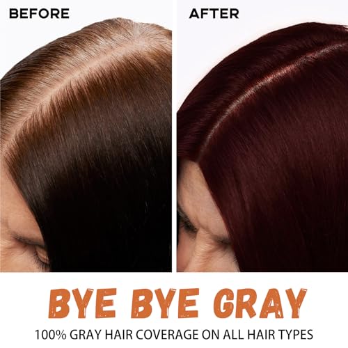 Fedulili Dark Red Wine Hair Dye Shampoo 3 In 1,100% Gray Hair Coverage Semi-Permanent Lasts 4 Weeks,Red Hair Dye Kit For All Hair Types,Deep Burgundy Bubble Hair Color With Conditioner Multi-Use,500Ml thumb #1