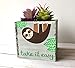 Sloth Planter, Take it Easy, Whitewashed Wood Garden Box or Decorative Bin (4 inch square)