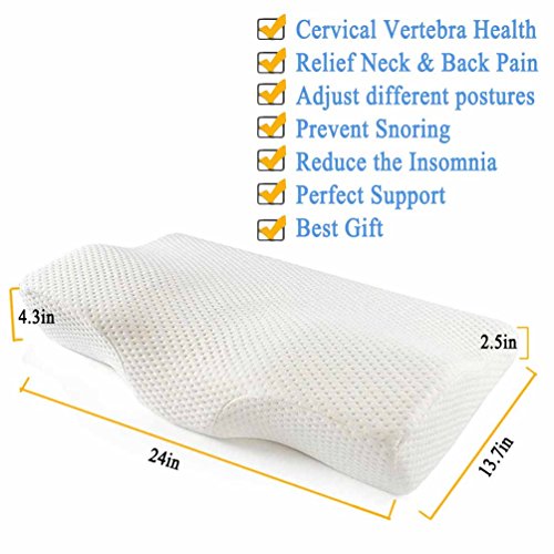 Meiz Soft Memory Foam Contoured Orthopedic Cervical Pillow for Neck