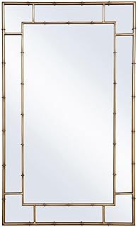 30+ Bamboo Living Room Decor Ideas For A Zen Aesthetic 73 Decorative Mirror - Antiqued Gold Metal Bamboo Frame