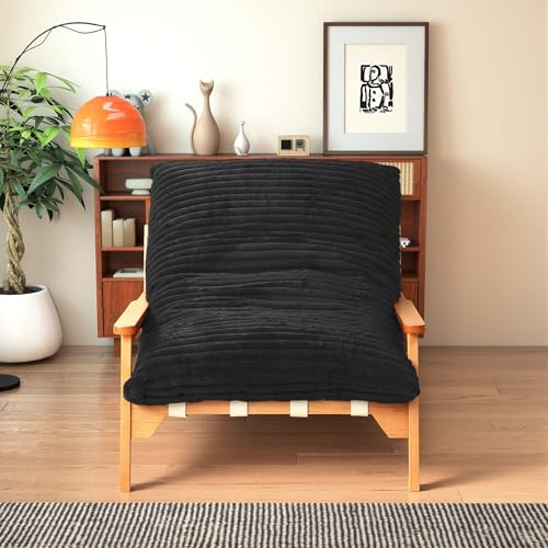 Sillón Plegable Peluche Negro miniatura 6