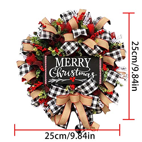 Guirlanda de Natal de estola de ladrão de Natal guirlanda de estopa de Natal para porta da frente, l
