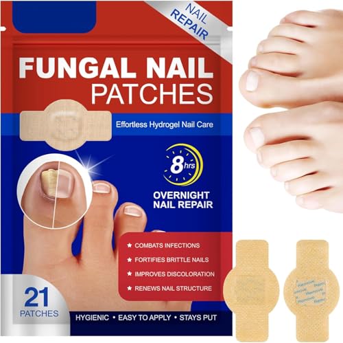 Parches para Hongos en las Uñas de los Pies   21 Parches con Hidrogel, Tratamiento Intensivo 8 Horas, Reparación de Uñas Gruesas, Grietadas y Dañadas, Cuidado Completo