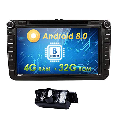 WiFi Android 8.0 Octa-Core 8 Inch Double Din Car DVD Player for VW