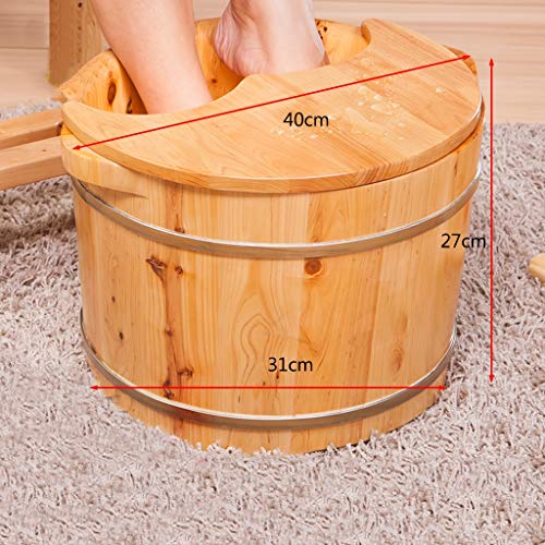 Spa de pies de madera con tapa, tamaño grande 27cm miniatura 6