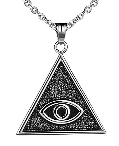 Feilok Edelstahl Anhänger Augen auf dem Dreieckigen Schild Halskette...
