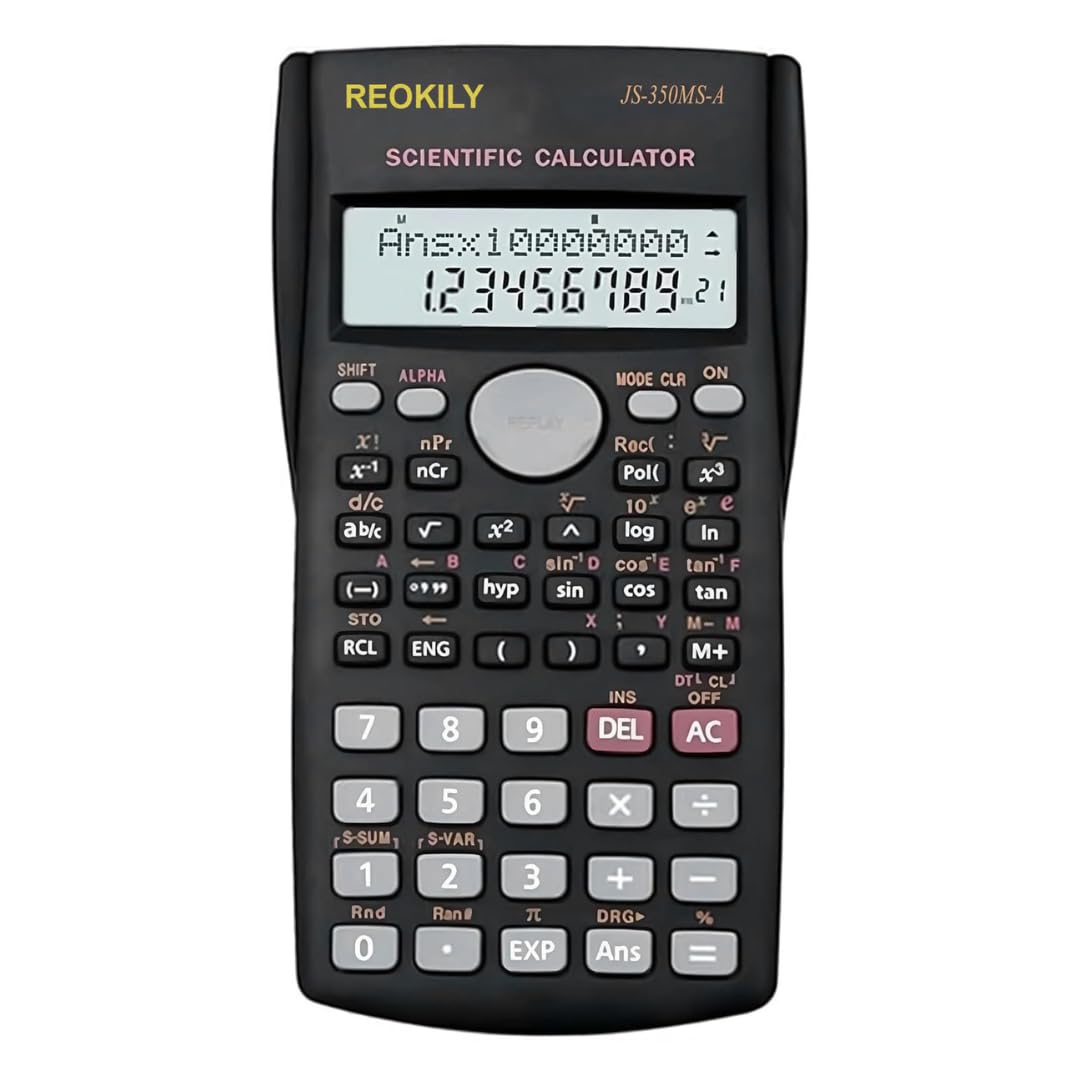 JS-82MS-A Handheld Multi-Function 2-Line Display Digital LCD Scientific Calculator School Secondary For Science Maths Stationary Calculater 240 Calculations Function Protective Auto Power Off
