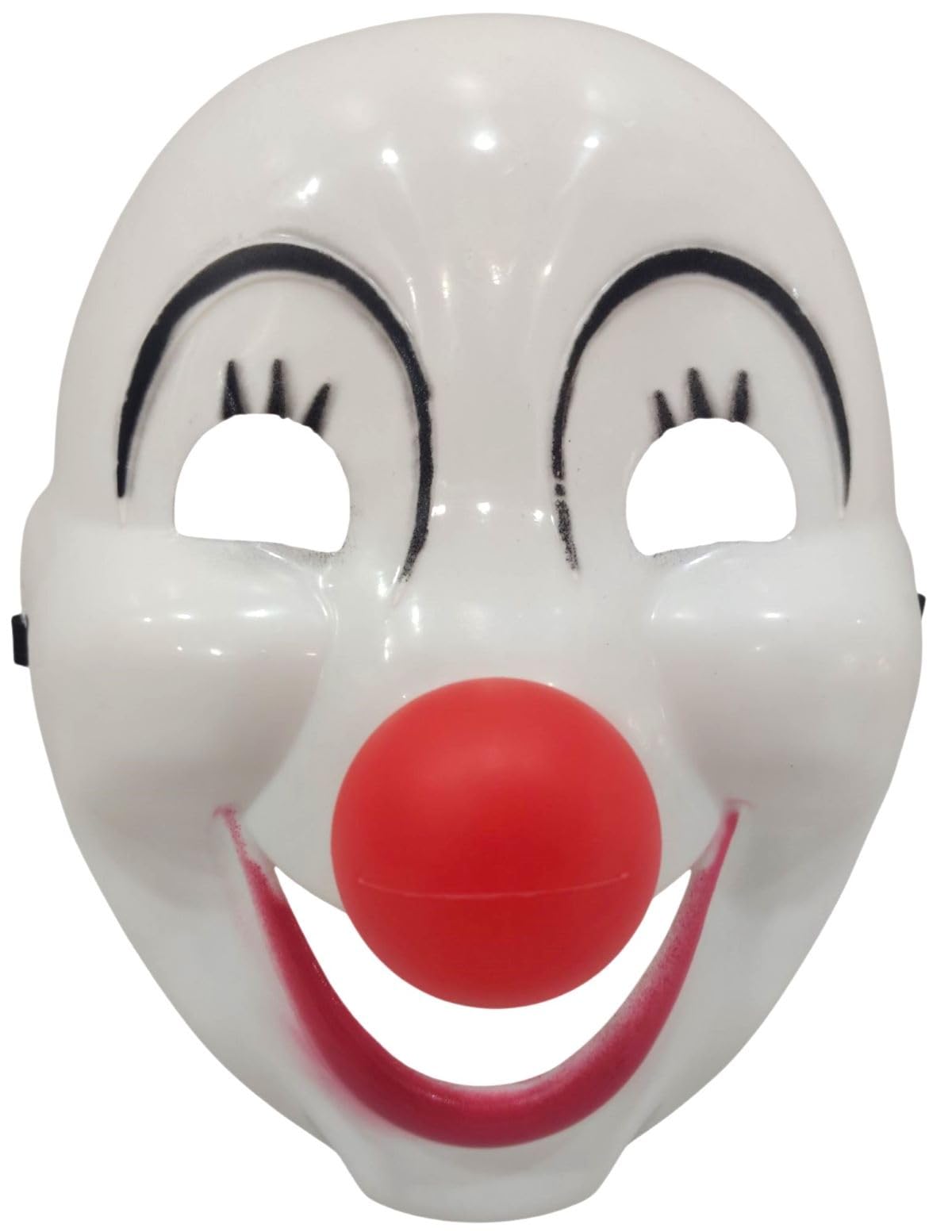 BookMyCostume Funny Clown Joker Plastic Face Mask Fancy Dress Costume Accessory for Adults White/Red