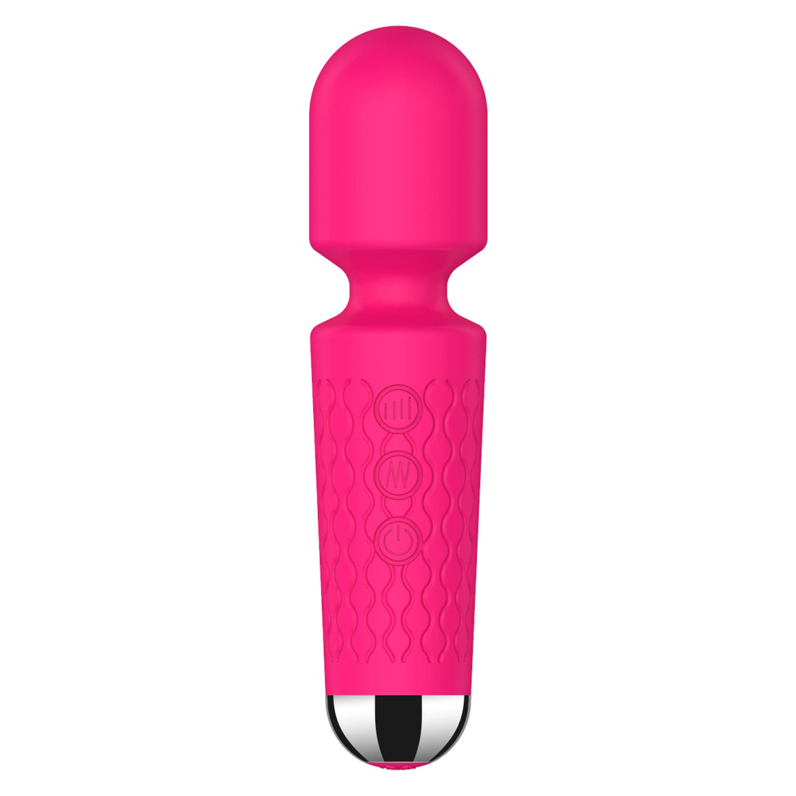 Personal Back Massager Small Vibrator Wand Handheld Waterproof Rechargeable Vibrating Massager 20 Speeds 8 Patterns Vibration Massage Skin-Soft