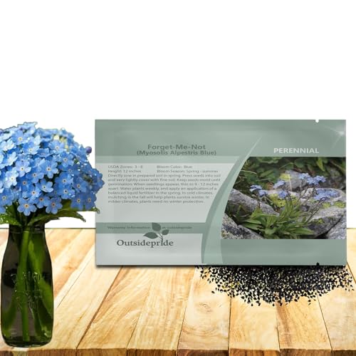 Outsidepride Blue Forget Me Not Seeds - 10000 Pcs Low Growing, Self-Sowing Perennial Flower Seeds for Planting Dense Blue Blooms & Upright Growth Habit for Meadows, Pollinator & Cottage Gardens