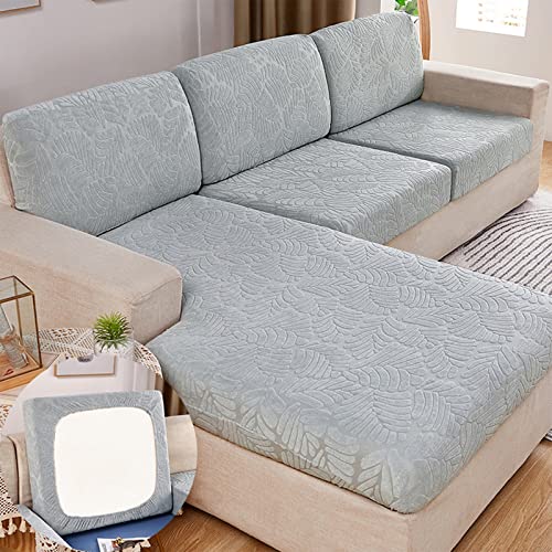 nerydas 6Pcs Magic Sofa Cover Stretch, 2023 New Stretch Couch Cover, Couch Covers for Sectional Sofa L Shape, Anti-Slip and Wear-Resistant (6 Piece Set, Light Grey)