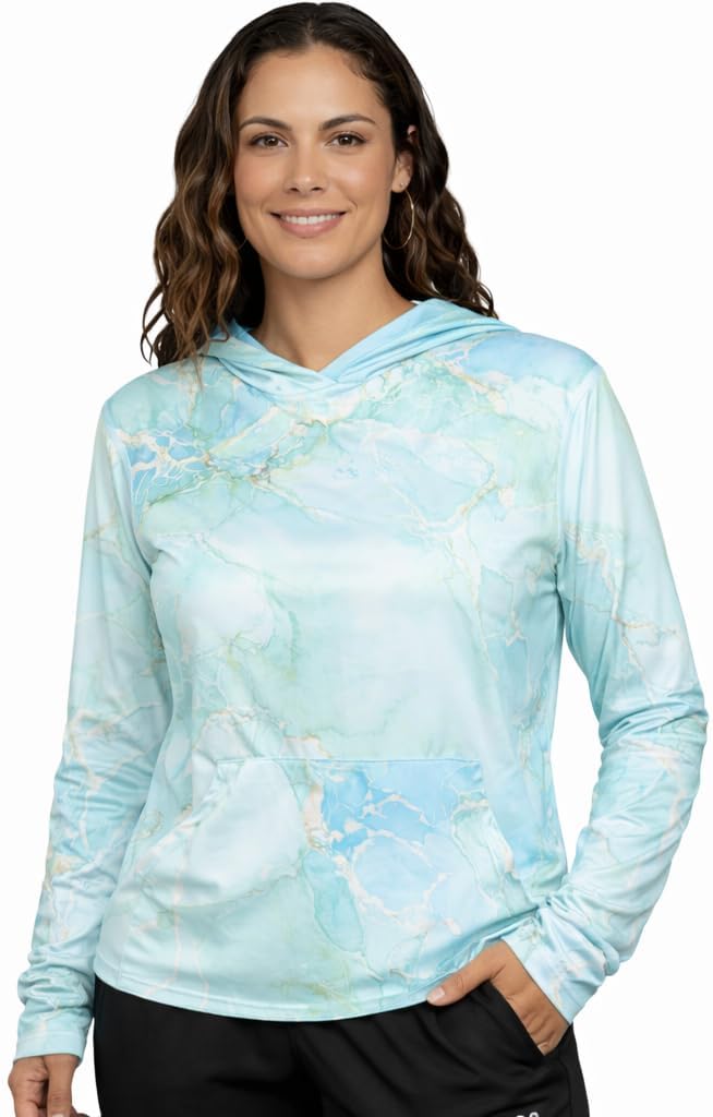INGEAR Womens Long Sleeve Hoodie Workout Tops, Dry Fit Hiking Shirts, Rushguard Long Sleeve Swim Suit for Women Size S-XXL