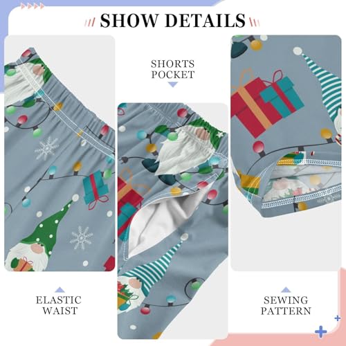 Gnome Xmas Lamps Boys Long Pants Soft Trousers Elastic Waist Kids Lounge Bottoms with Pockets S-XL4