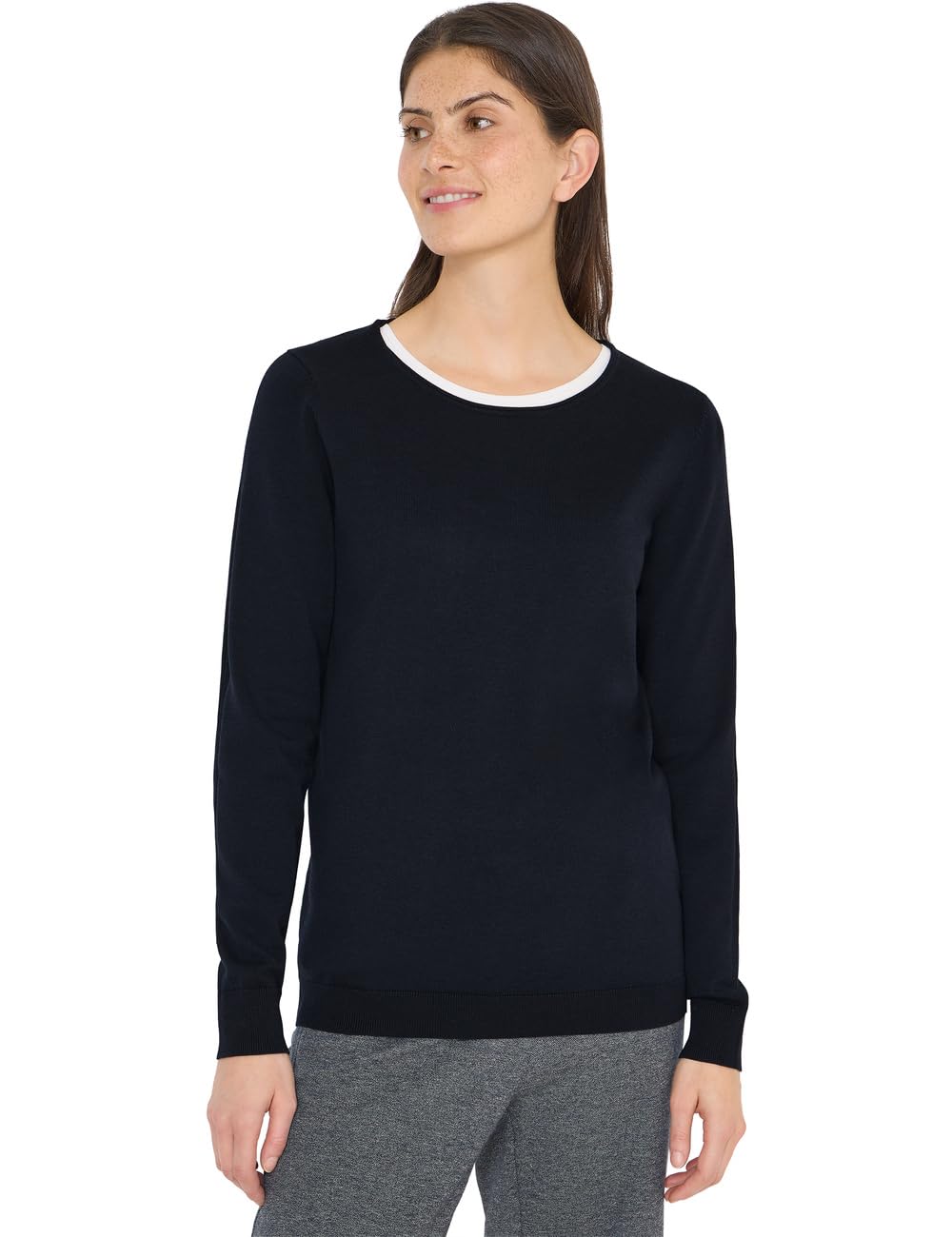 Cecil Damen Langarm Pullover mit Rippdetail
