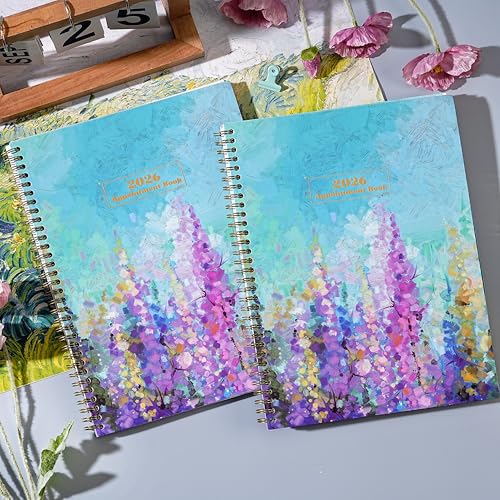 Appointment Book 2025-2026 - 2025-2026 Weekly Appointment Book/Planner, Jul.2025 - Jun.2026, 9" x 11", Daily/Hourly Planner 2025-2026 with Colorful Tabs, 30 Minutes Interval - Oil Painting