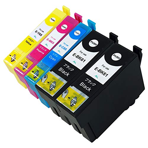 EPSON インクカートリッジ　61 65 4色✖️5個 Amazon.co.jp: EPSON 61/65 4色+BK=5本セット【IC61 BK×2】+【IC65 C/M