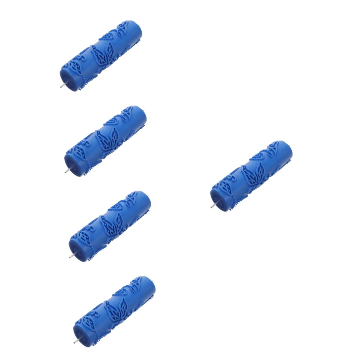 5 Stück Druckzylinder Farbroller Aus Schaumstoff Wanddekoration Für Rollen Trockenbau-texturwalze Schaumfarbe Gemustert Kieselstein-farbroller Malen Gummi Blue