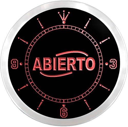 ADVPRO nc0651-b ABIERTO Food Cafe Restaurant Neon Sign LED Wall Clock