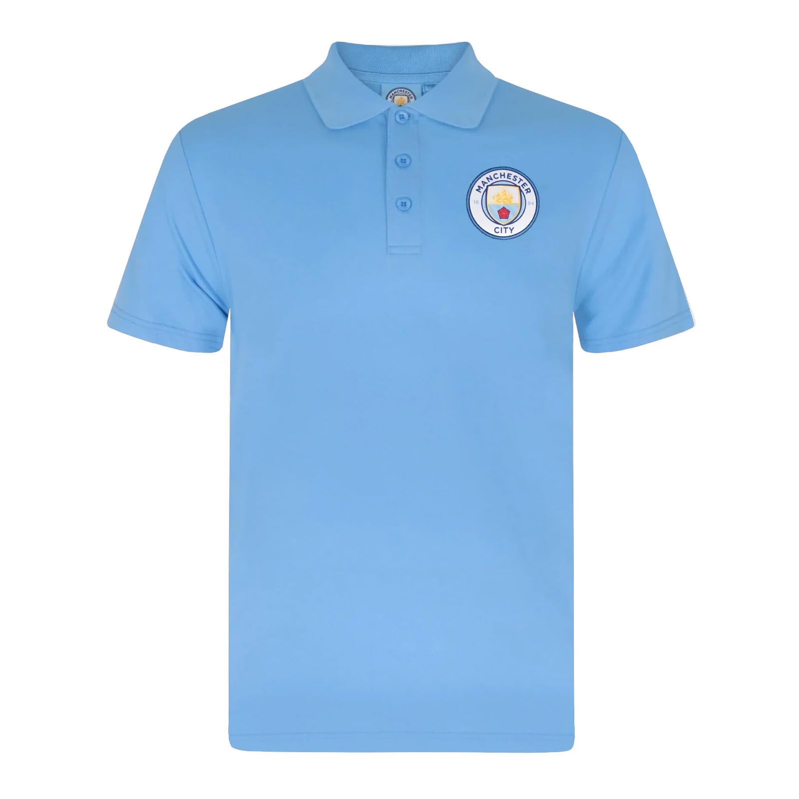 Manchester City Boys Sky Blue Fc Official Polo Shirt 12-13 Years
