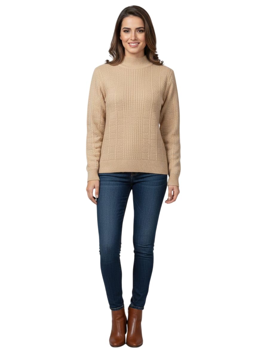 straus VAX VAX Women’s Round Neck Full Sleeve Knitted Winter Sweater | Soft Acrylic Woollen Pullover | Warm Stylish Cable Knit Design | Casual & Office Wear Winter Top for Women-picture-25