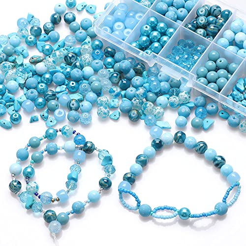 YPLonon 200Pz Perline di Vetro Blu 8mm Perline