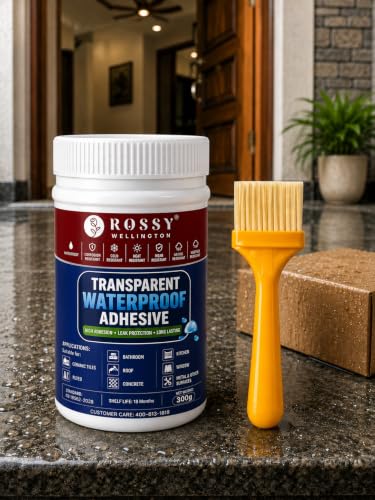 Image of Crack Seal Glue 300gm with Brush Transparent Waterproof Resin Epoxy for Roof Leakage Crack Seal Agent Roof Water Leakage Solution Water Proof Glue for Waterproofing (300 GM / 1 PACK)