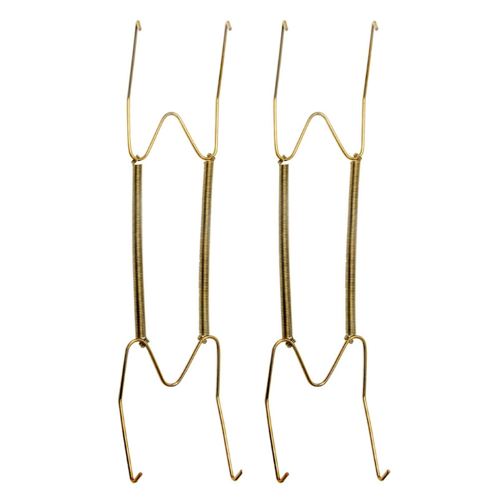 Wall Plate Hangers Cutlery Racks, 8 10 12 14 16Inch Wall Display Plate Dish Hangers Holder for Home Decor, Cabinet Organizers Invisible Plate Spring Hook Holder Wall Display Rack(size:8in, 2PCS)