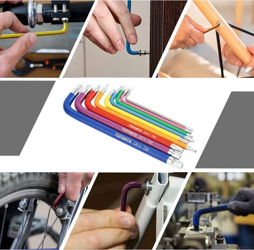 YUFANYA 9PC Torx Key Set,Star Hex Key Set,Torx Allen Key Set including Multi Colour Coded,Sizes T10-T50,Allen Wrench Set for Bicycle Repair,Furniture Assembly,Appliance Repair,Household DIY - Image 4