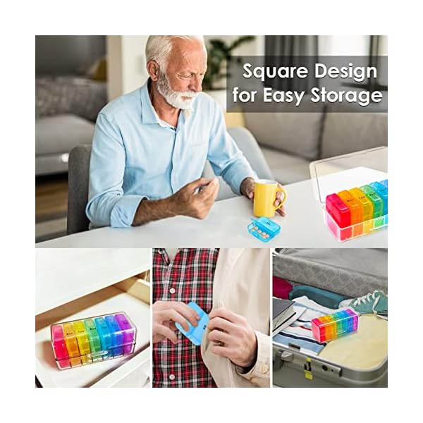 Pill Box Organiser 7 Day One Time a Day Pill Dispenser Storage Case for Medication – Bild 8