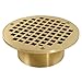 Jones Stephens, JS 3-1/2" IPS Metal Spud with 6" Polished Brass Round Strainer - D60993