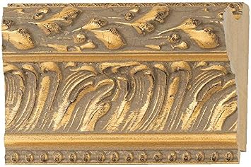 CountryArtHouse Picture Frame Moulding Wood 18ft bundle - Ornate Gold Finish - 4.5" width - 11/16" rabbet depth
