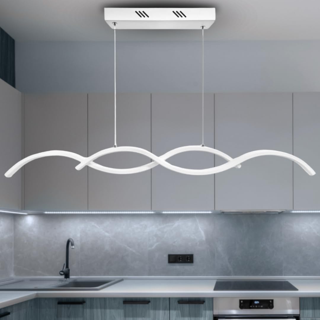 MAKA Lampadario a Led da Soffitto | 25W, 6500K Bianco Freddo | Pendente a Sospensione Moderno per Cucina, Salotto, Camera Letto, Ingresso, Bagno, Ufficio